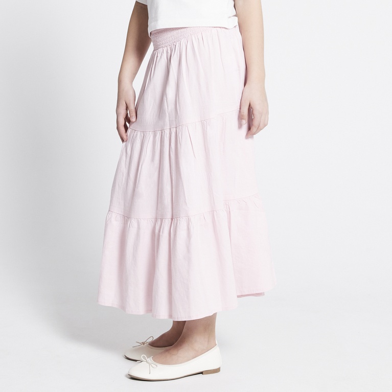Linen blend maxi skirt "Luciana"  Pink